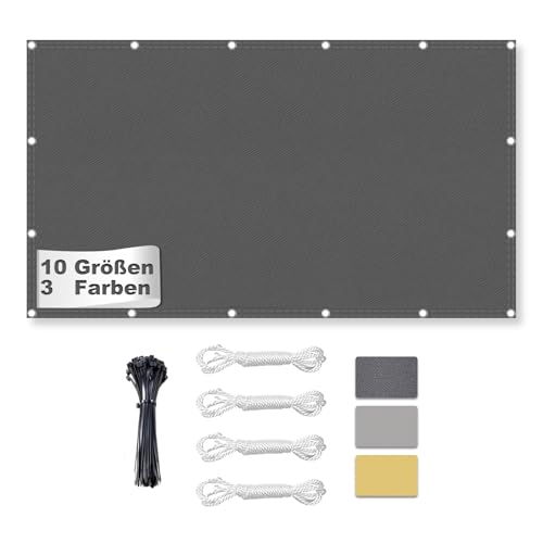 Sonnensegel Wasserdicht Rechteckig mit Ösen, Markisenstoff 95% UV Schutz, Sonnenschutz Markise Reißfest Wetterfest mit Seil, für Balkon Terrasse Garten, 2x3M Dunkelgrau Sonnensegel Wasserdicht Rechteckig mit Ösen, Markisenstoff 95% UV Schutz, Sonnenschutz Markise Reißfest Wetterfest mit Seil, für Balkon Terrasse Garten, 2x3M Dunkelgrau von HaiTaoSy