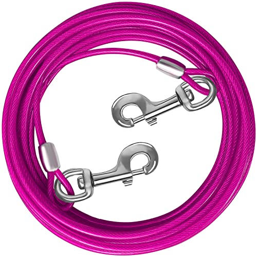 HaiYUAN Hundekabel, 3,5 m, 5,1 m, 6,1 m, 25,3 m, Hundeleine für Hof, Stahldraht, Hundekabel mit langlebigen, hochwertigen Clips, Blaue Hundeketten für den Außenbereich von HaiYUAN