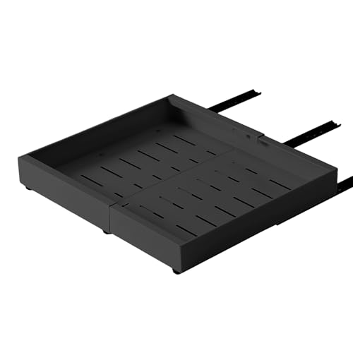 HaiYiZuhause Auszug Küchenschrank 42 cm Tief mit Kleber ohne Bohren 1 Stück Schubladen organizer ausziehbare Schublade Küche aus Kohlenstoffstahl Teleskopschublade Breite 32-52 cm, schwarz von HaiYiZuhause