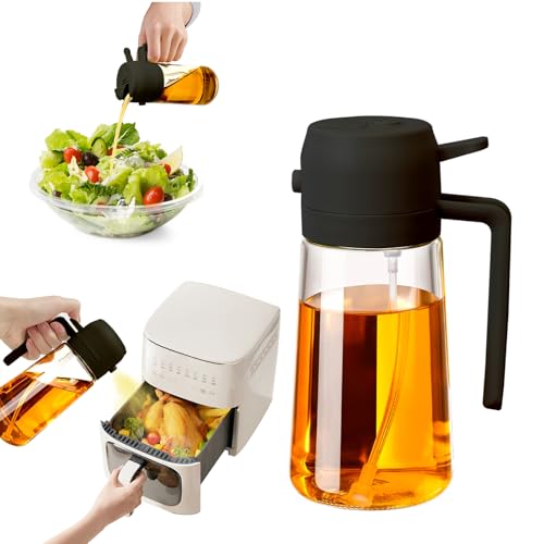 Haiaoxonr Olivenölsprüher zum Kochen, 2-in-1-Ölspender, 470 ml Glas, für Küchenhelfer, verbessertes Spray für bessere Ergebnisse, lebensmittelechte Premium-Sprühflasche für Salat, Braten, Grillen Haiaoxonr Olivenölsprüher zum Kochen, 2-in-1-Ölspender, 470 ml Glas, für Küchenhelfer, verbessertes Spray für bessere Ergebnisse, lebensmittelechte Premium-Sprühflasche für Salat, Braten, Grillen von Haiaoxonr