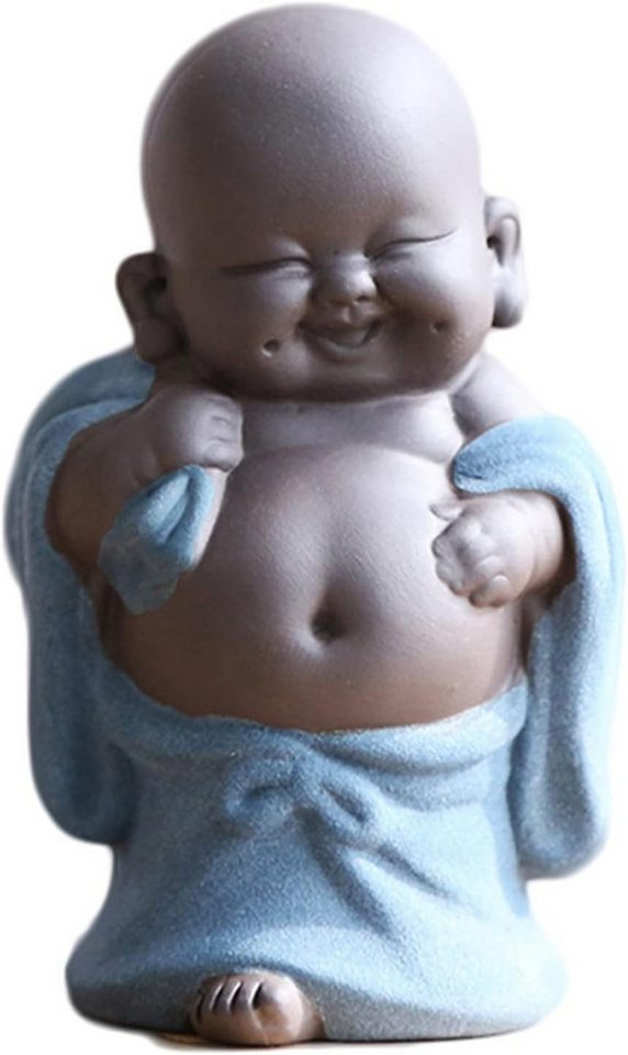 HYTIREBY Buddhafigur Buddha Statuen Keramik Kleine Niedliche Buddha Statue Mönch Figur, Chinesische Zarte Keramik Kunst Und Handwerk von HYTIREBY