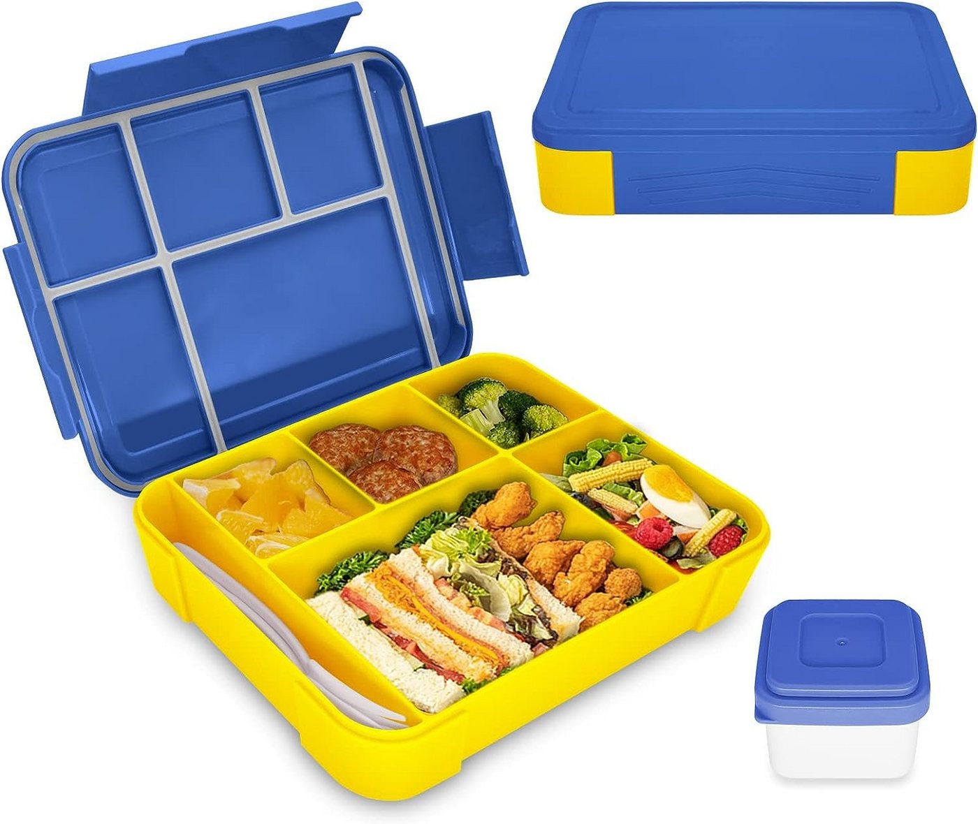 HYTIREBY Lunchbox Brotdose Kinder mit Fächern, 1300ml Jausenbox Kinder, Auslaufsicher Bento Box, Lunchbox Kinder, Vesperdose von HYTIREBY