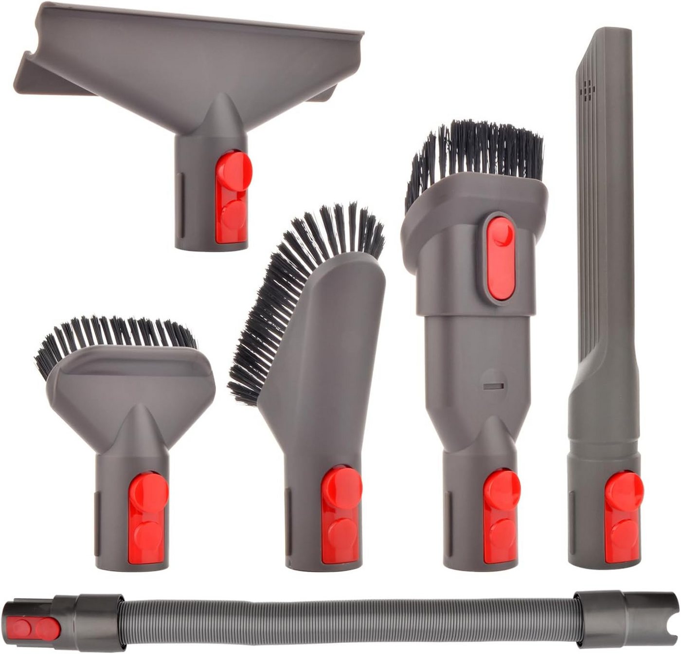 HYTIREBY Staubsaugerdüsen-Set Staubsauger Zubehör Set Bürste Tool Düse Set mit VerlängerungsSchlauch, Zubehör für für Dyson V8 V7 V10 V11 SV10 SV11, (6-tlg), 6 in 1 Bürstenwerkzeugsatz für Dyson V8 V7 V10 V11 SV10 SV11 von HYTIREBY