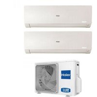 Haier Dual Split Inverter Klimagerät Serie FLEXIS PLUS WHITE 7+9 mit 2U40S2SM1FA R-32 Wi-Fi Integrated Farbe Weiß 7000+9000 von Haier