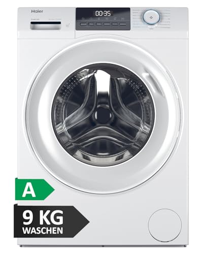 Haier Frontlader Waschmaschine 9kg I I-PRO SERIE 1 HW90-BP14929BU1 I Washing Machine mit A-Effizienz, 1.400 U/Min. & sparsamem Inverter-Motor I Per App steuerbar I Mengenautomatik & Refresh-Programm von Haier