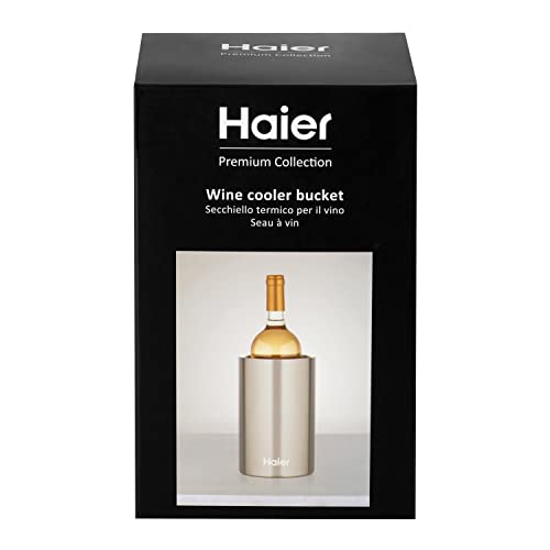 Haier – Thermo-Weinkühler mit doppelwandigem Design, aus Edelstahl in Premiumqualität, für alle Standard-Weinflaschen geeignet, HAWTB01 von Haier