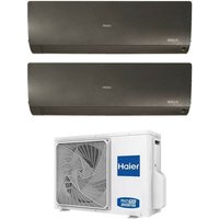 Haier Dual Split Inverter Klimagerät Serie FLEXIS PLUS BLACK 7+7 mit 2U40S2SM1FA R-32 Wi-Fi Integrated Farbe Schwarz 7000+7000 von Haier