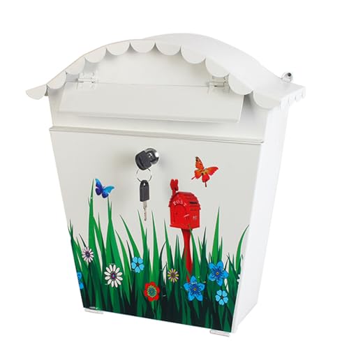 Bauernhäuser Wandmontage Mailbox Resistentes Eisenvogel Und Pflanzenthema Für Hof Außendekoration Bauernhäuser Dekorative Garten Mailbox von Haiki