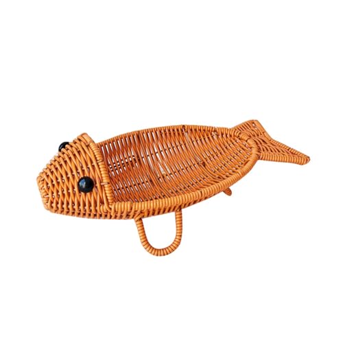 Elegante Fischform Imitation Rattan Brotkorb Displayhalter Für Obst Und Snacks Aufbewahrungsschale von Haiki