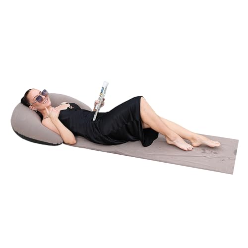 Haiki Aufblasbare Lounger Mit Kopfruhe Ergonomischer Strandstuhl Tragbare Rückenkissen Kissen Stuhl Luft Bettweg Matratze Kompakte Faltbare Reise Strandkissen von Haiki