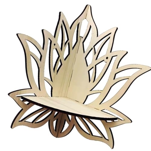 Haiki Ausgehöhltes Eckregal in Blumenform, Holz, Wandhalterung, schwebende Regale, Kristall-Display, Aufbewahrungsregal, Heimdekor von Haiki