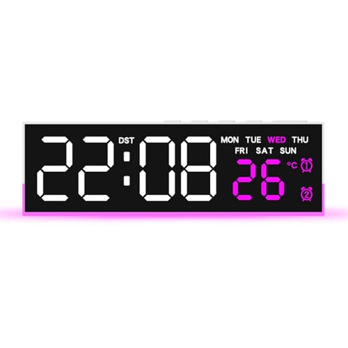 Haiki Digital Wecker Schlafzimmer Schreibtisch Mit Tag Der Woche Temperatur Laut Für Nachttisch LED Digitale Digital von Haiki