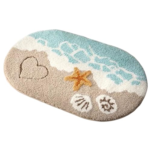 Haiki Faux Cashmere Badezimmer Teppich Super Saugfähig Schnelle Trocknende Nicht Glückliche Bodenmatte Für Duschwannenbeinbetten Boden Teppich Dekors Coastal Bad Matte von Haiki