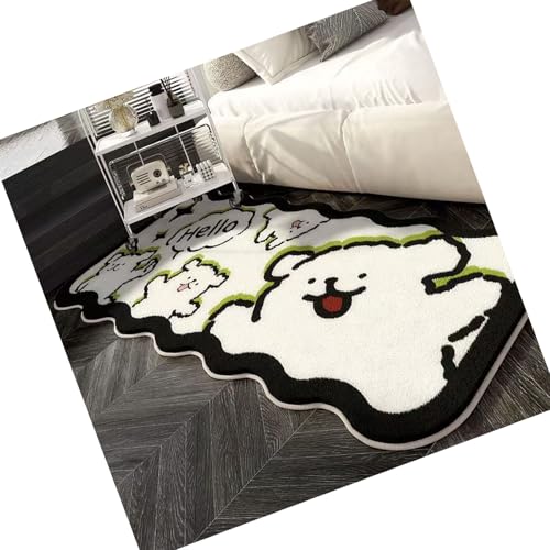 Haiki Fußmatte mit Cartoon-Motiv, waschbar, rutschfest, Küchenteppich für Wohnzimmer, Schlafzimmer, haustierfreundlicher Teppich von Haiki