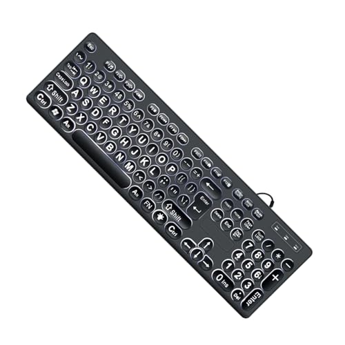 Haiki LED Backbeleuchtung Tastaturen 104keys Standard USB Kabel Backstreuit Tastatur Big Print Letter Mit Weiß Beleuchtet von Haiki