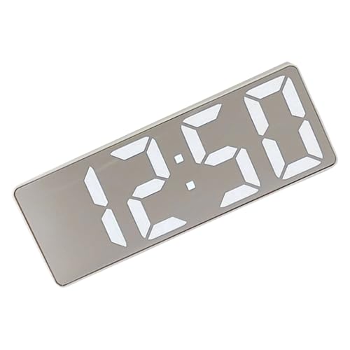 Haiki LED Spiegeluhr Mit Raumthermometern Snoozes Alarmfunktion Helligkeit Einstellung Stille Bewegungen Für Betten LED Schreibtischuhr von Haiki