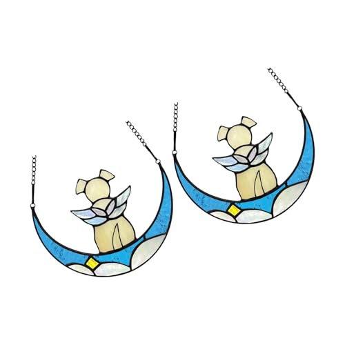 Haiki Memory Pet Sun Catchers Mondfenster Anzeige Doppelpack Acryl Speicher Für Trauernde Besitzer Beruhigen Leichte Effekt Gedenkgeschenk von Haiki
