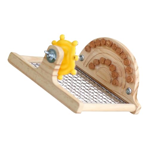 Haiki Natürliches Holz Wechselwirkung Vogelkauspielzeug Mit Metallnetzbasis Rotierende Zahnrad Holzkorken Papageien Mentale Stimulation Rotierende Vogelkäfig von Haiki