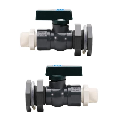 Regentonnen Zapfhahn Set praktische 3/4 Zoll GHT Ventile mit Schottverschraubung Adapter für Wassertanks und Pools PVC Ventile von Haiki