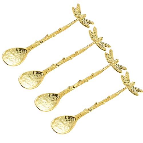 Set mit 4 stabilen Teelöffeln in Libellenform, dekorative Wassertropfen, Kaffee- und Teelöffel mit langem Libellengriff Set mit 4 stabilen Teelöffeln in Libellenform, dekorative Wassertropfen, Kaffee- und Teelöffel mit langem Libellengriff von Haiki