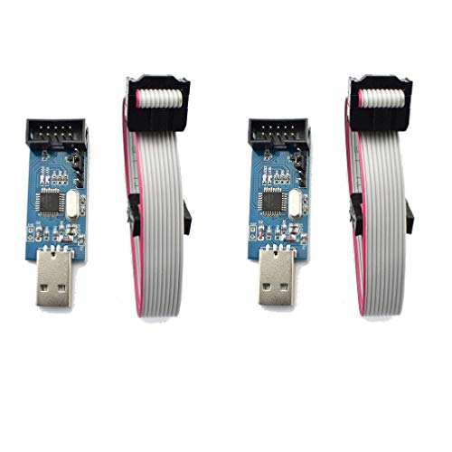 Hailege 2pcs 51 AVR ATMEGA8 Programmierer USBasp USB ISP Downloader 10 Pin USB Programmer 3,3V/5V mit 10P Datenkabel von Hailege
