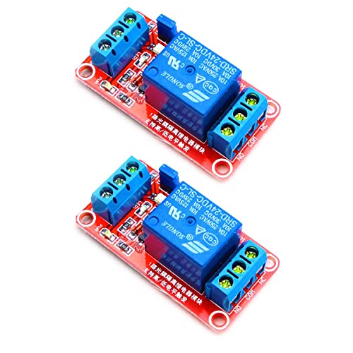 Hailege 2pcs DC 24V 1 Kanal Relaismodul mit OPTO-Isolationsunterstützung High- oder Low-Level-Trigger Hailege 2pcs DC 24V 1 Kanal Relaismodul mit OPTO-Isolationsunterstützung High- oder Low-Level-Trigger von Hailege