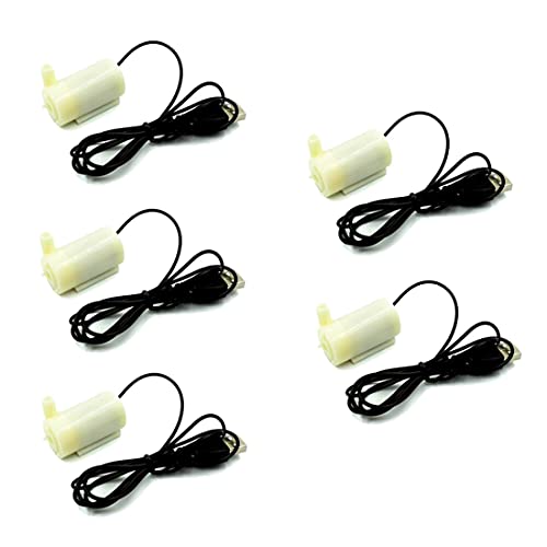 Hailege 5pcs Micro Submersible Motor Pump Water Pump DC 3-6V 120L/H 1.1M Head Low Noise von Hailege