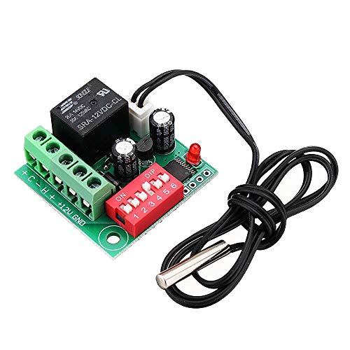 Hailege W1701 12V DC Temperaturregler Schalter Digitales Thermostat Einstellbarer Thermostat Temperaturschalter Kühlregler von Hailege