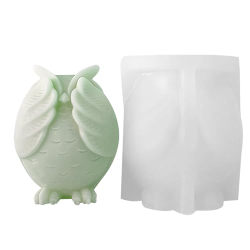 3D-Eulenformen, 3D-Eulen-Silikonform | Wiederverwendbare Seifenform Silikonform | Antihaftbeschichtete Harzgussform, Kerzenform für Kerze, Schokolade, Seifenstück, Gips von Hailerio
