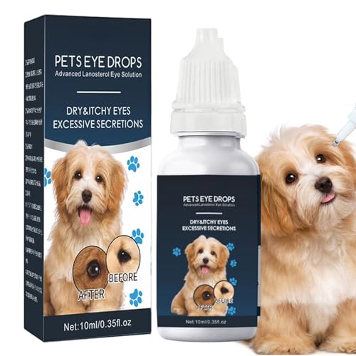 Augentropfen Für Hunde, 10ml Anti Juckreiz Augentropfen, Tränenflecken Entferner Bei Juckreiz Und Irritation Für Welpen Und Kleintiere von Hailerio