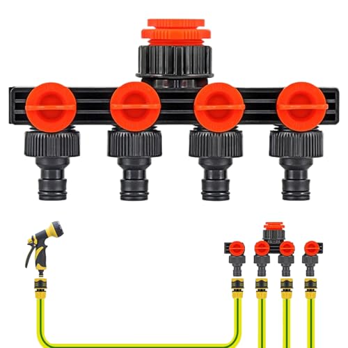 Gartenschlauch Verteiler - 4-Wege Robuster Wasserhahn | 4 Fach Adapter Bewässerungssystem Für Haus Garten Und Auto Gartenschlauch Verteiler - 4-Wege Robuster Wasserhahn | 4 Fach Adapter Bewässerungssystem Für Haus Garten Und Auto von Hailerio