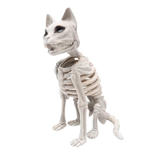 Hailerio Skelettier | Spukhaus Sitzfigur,Halloween Grusel Dekoration mit Katzen Knochenstruktur für Garten, Rasen, Hof im Außenbereich und für, von Hailerio