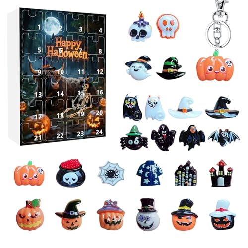 Halloween Advent Countdown Kalender,Grusel Statuen Deko Für - Resin Gruselfiguren 24 Tage Adventskalender Für Halloween Schreibtisch Fensterbank KaminDekoration von Hailerio