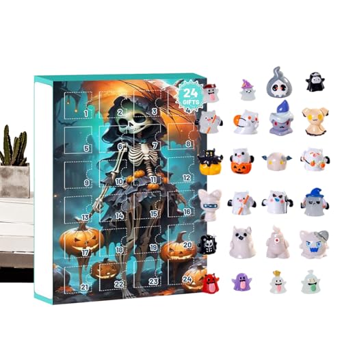 Halloween-Adventskalender | 24 Tage Mit Geister-Figuren Spielzeug,Sammelfiguren Party-Deko Für Kinder Mädchen e Ablage von Hailerio