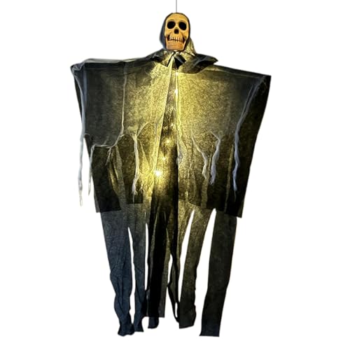 Halloween Schädel,Halloween Skelett Schwebende Geister | Schwebende Beleuchtete Deko Mit Nebel Für Garten Wand Maskenbälle Karneval Klassenzimmer Höfe von Hailerio