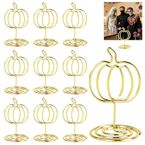 Halloween Tischnummernhalter - Herbst Kürbisbilder Tischhalter | 10 Stücke Herbst Tischdekoration Metallclips Für Café Restaurant Esszimmer Geburtstagsgalerie von Hailerio