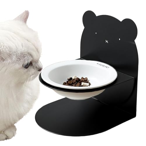 Katzennapf aus Keramik, langsames Fressen, höhenverstellbar, geneigt, für Tiere, Balkon, Innen- und Außenbereich, Wohnzimmer, Schlafzimmer von Hailerio