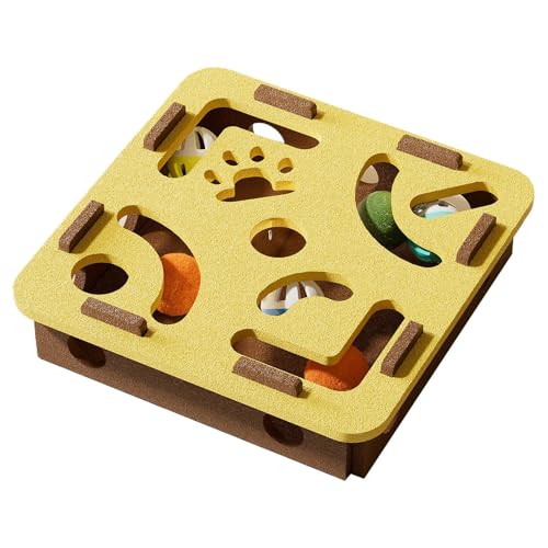 Katzenpuzzle Spielzeug - Katzen-Labyrinth-Spielzeug,Glocken Labyrinth Bahn für kleine, mittlere und große Katzen Zahnung Training mentale Stimulation für Wohnzimmer und Käfig von Hailerio