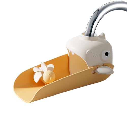 Kinder Wasserhahn Verlängerung Für Waschbecken | Haifisch Form Interaktive Wasserhahn Verlängerung - Temperatursensitive Armatur Zubehör Zum Händewaschen Badewanne Dusche Badezimmer von Hailerio