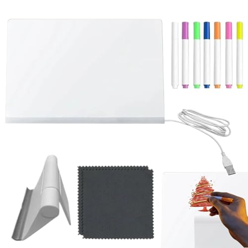 LED-Zeichenblock | LED-Schreibtafel für Kleinkinder mit 7 schnell trocknenden Stiften, leuchtender Schreibblock für Kindergarten, Vorschule, Schulen, Indoor-Reisen LED-Zeichenblock | LED-Schreibtafel für Kleinkinder mit 7 schnell trocknenden Stiften, leuchtender Schreibblock für Kindergarten, Vorschule, Schulen, Indoor-Reisen von Hailerio