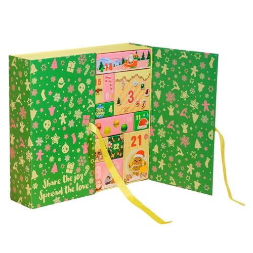 Leere Adventskalender-Boxen,24-Tägige 2025 Weihnachtsbox Leer Für Erwachsene | Dekorative Aufbewahrungsbox Für Kinderschreibtisch Wohnzimmertisch Fensterbank Süßigkeiten von Hailerio