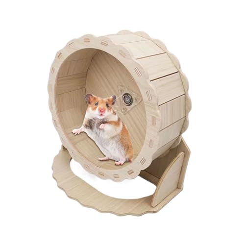 Leises Hamsterrad, Rennmausrad, Holz-Laufuntertasse, Bereicherung für Kletterkäfig-Dekoration, natürlicher Lebensraum, Simulation, Kaubedarf, kleine Haustiere spielen von Hailerio