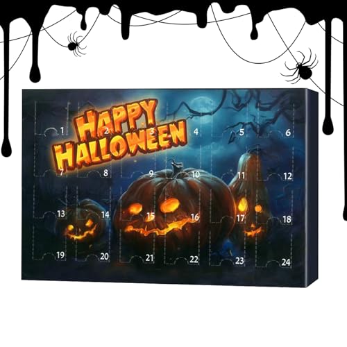 Monatlicher Kalender - Halloween Countdown Kalender 2025 | 24 Figuren Horror Puppen Kollektion Für Tägliches Zuhause Studium Fans Festtage Geburtstag Familie Arbeitsplatz Innenbereich von Hailerio