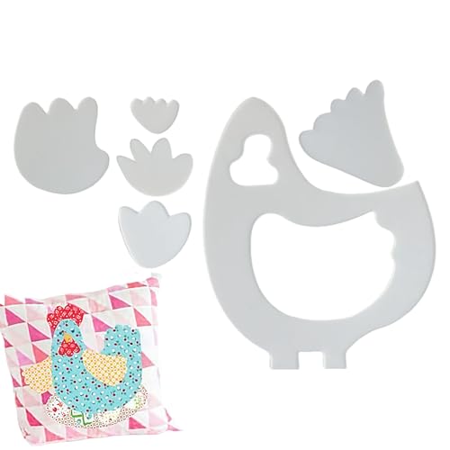 Quiltvorlagen - Kunststoff Geflügel-Motiv Quilt Lineal | Bastelbedarf Mit Präzisionsdesign Für Wanddekoration Und Kreativprojekte von Hailerio
