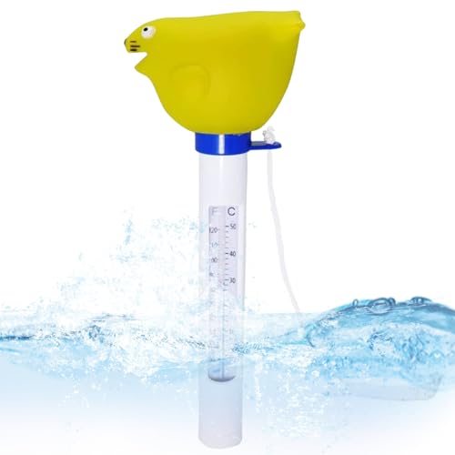 Schwimmendes Thermometer - Cartoon Schwimmbad Thermometer | Wasserdichter Monitor mit einer Schnur Einfach Ablesbar Tragbar Badewannenzubehör für Spas Whirlpools und den Außenbereich von Hailerio