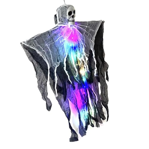 Skelett Deko,Halloween Skelett Schwebende Geister | Schwebende Beleuchtete Deko Mit Nebel Für Garten Wand Maskenbälle Karneval Klassenzimmer Höfe von Hailerio