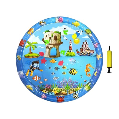 Wassermatte Für Katzen - Aufblasbare Kühlunterlage Für Haustiere - 99x99 cm Interaktives Kühlkissen Mit Pumpe Für Sommer Innen Außen Garten Wohnung Welpen von Hailerio