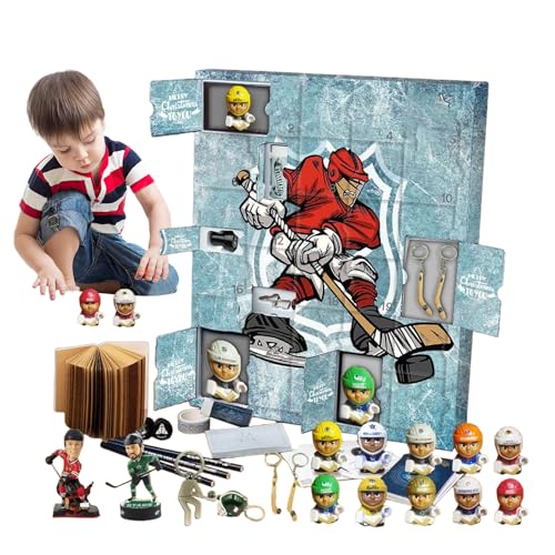 Weihnachtscountdown Kalender | 24-Hockey-Figuren Adventskalender | Festliche Dekofigur Für Feiern Und Festtafel | Für Sportbegeisterte Tischdekoration von Hailerio