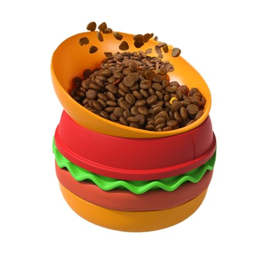 Welpen Langsamfütterer Napf - Katzen Futter Spiel - Hamburger Design Mit Erstickungsschutz & rutschfest Für Sichere Fütterung Gegen Blähungen Und Zur Beschäftigung Leckerli Spender Welpen Langsamfütterer Napf - Katzen Futter Spiel - Hamburger Design Mit Erstickungsschutz & rutschfest Für Sichere Fütterung Gegen Blähungen Und Zur Beschäftigung Leckerli Spender von Hailerio