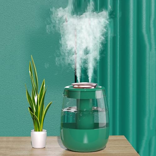 Luftbefeuchter Schlafzimmer Top-Fill, USB Double Spray Fogss Silent Digital Luftbefeuchter, 2.2L 360° Leise Kühler Nebel Luftbefeuchter, Aromadiffusor für Pflanzen, für Schlafzimmer Büro (green) von Hailmkont